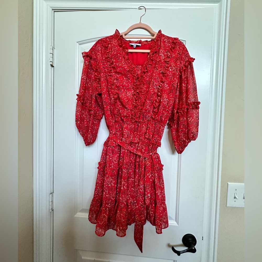 Fate red dress floral print size medium